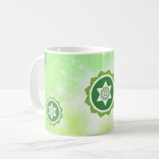 4:e Chakra Heart Chakra Kaffemugg (Framsida vänster)