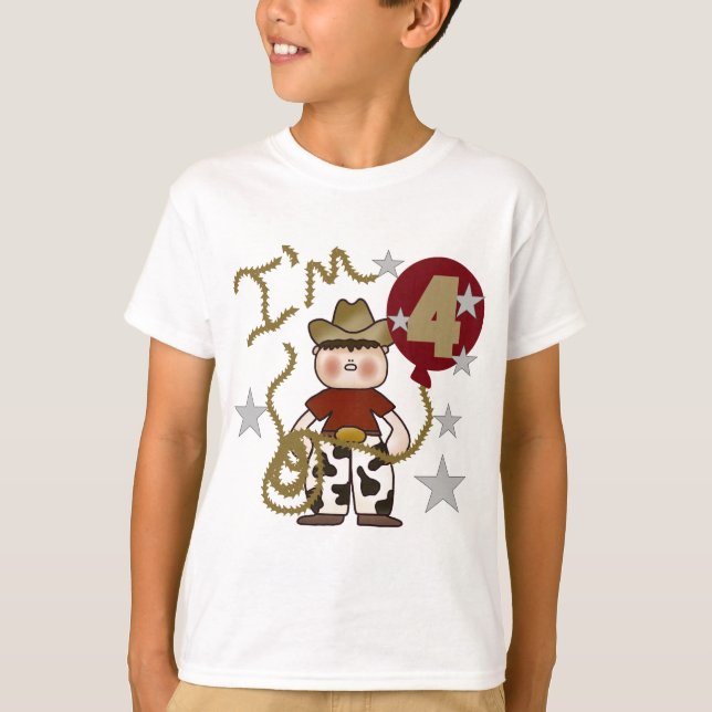 4:e Cowboy Birthday Tshirts och Gifts (Framsida)