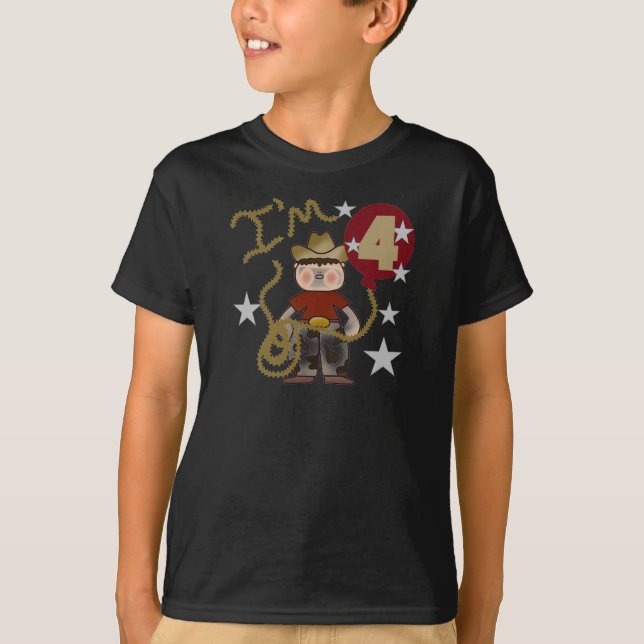 4:e Cowboy Birthday Tshirts och Gifts (Framsida)