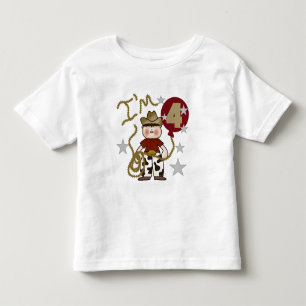 4:e Cowboy Birthday Tshirts och Gifts
