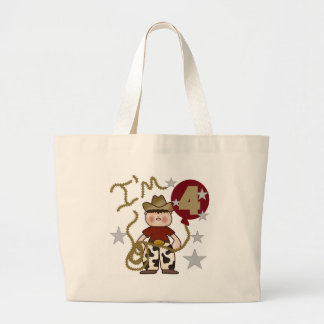 4:e Cowboy Birthday Tshirts och Gifts Jumbo Tygkasse