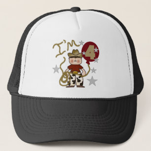 4:e Cowboy Birthday Tshirts och Gifts Truckerkeps