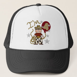 4:e Cowboy Birthday Tshirts och Gifts Truckerkeps