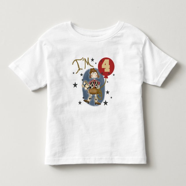 4:e Cowgirl Birthday Tshirts and Gifts (Framsida)
