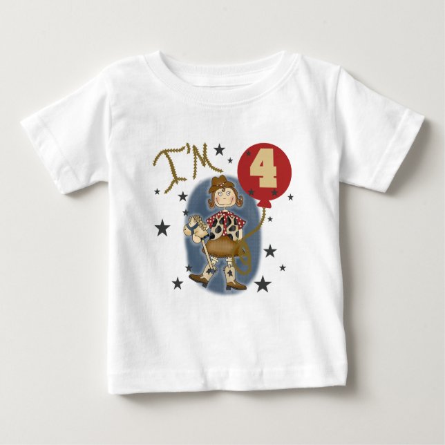 4:e Cowgirl Birthday Tshirts and Gifts (Framsida)