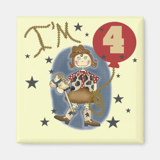 4:e Cowgirl Birthday Tshirts and Gifts Magnet