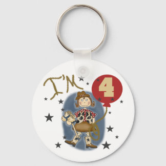 4:e Cowgirl Birthday Tshirts and Gifts Nyckelring