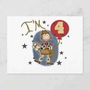 4:e Cowgirl Birthday Tshirts and Gifts Vykort
