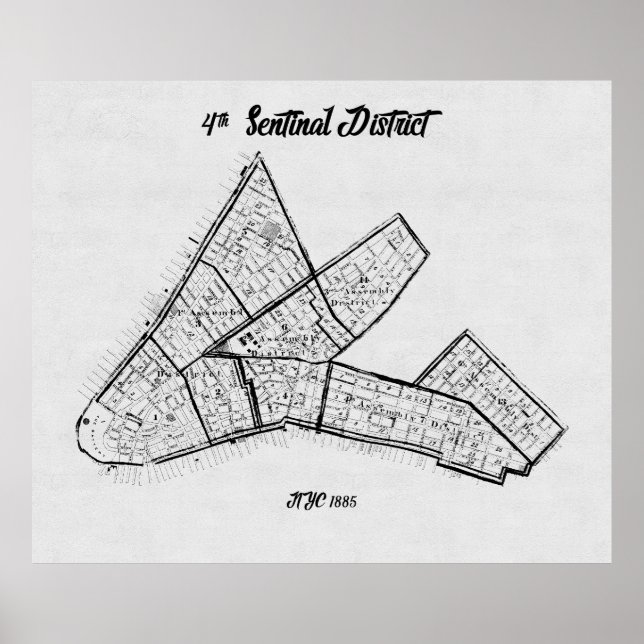 4:e distriktet, NYC 1885 Poster (Framsidan)