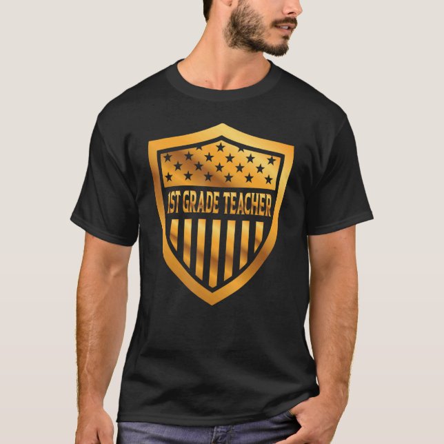 4:e fjärde juli 1:a Klass-läraren Usa Fla T Shirt (Framsida)