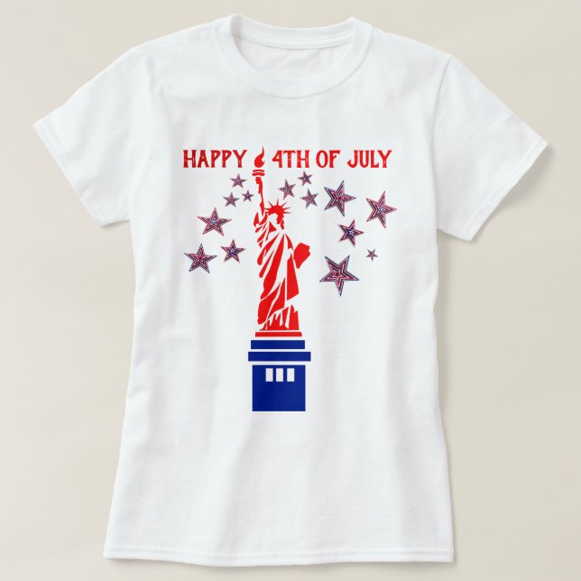 4:e Frihetsgudinnan Amerika T Shirt (Design framsida)