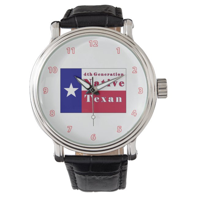 4:e Generation Native Texan Flagga Armbandsur (Framsida)