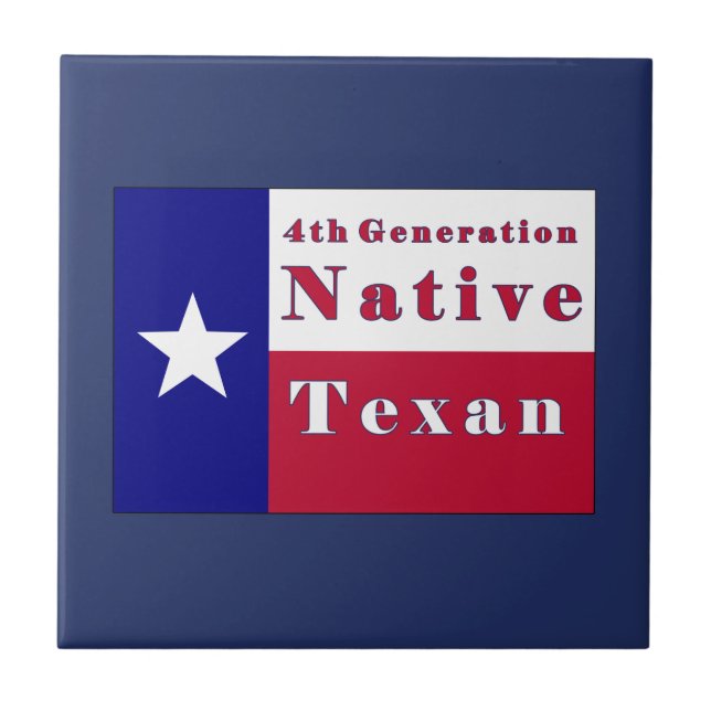 4:e Generation Native Texan Flagga Kakelplatta (Framsidan)