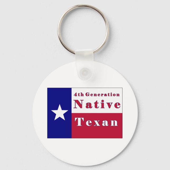 4:e Generation Native Texan Flagga Nyckelring (Framsida)