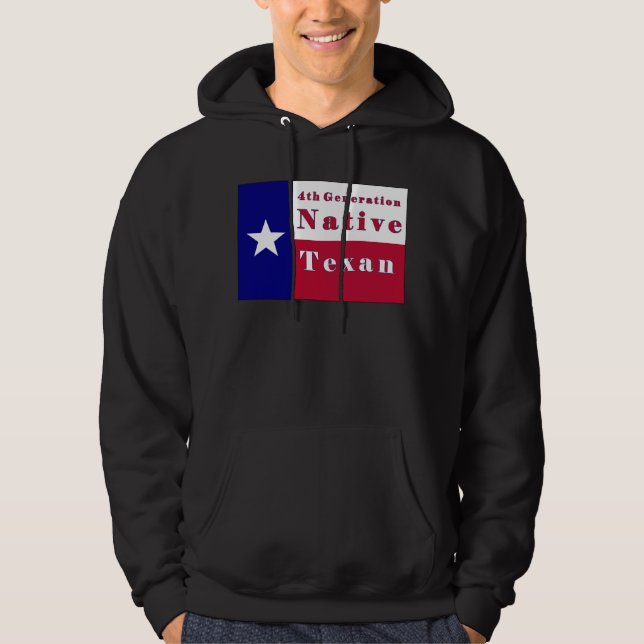 4:e Generation Native Texan Flagga Tröja Med Luva (Framsida)