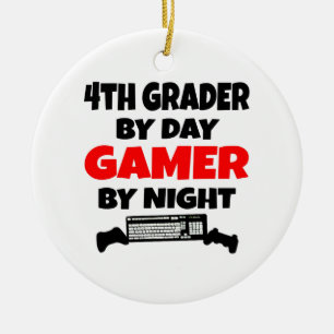 4:e grader efter dag-spelare efter natt julgransprydnad keramik
