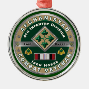 4:e infanteridivisionen Afghanistan Veteran Julgransprydnad Metall