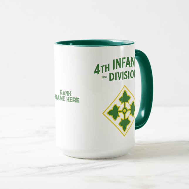 4:e infanteridivisionen anpassningsbara två tonåri mugg (Framsida höger)
