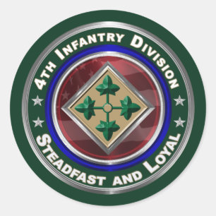 4:e infanteridivisionen Keepsaké Sticker Runt Klistermärke