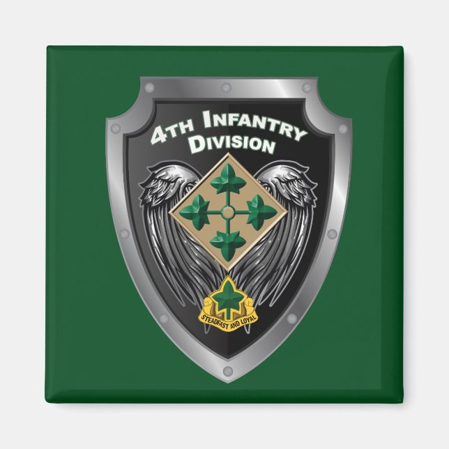 4:e infanteridivisionen "Steadfast and Loyal Gift" Magnet (Framsidan)