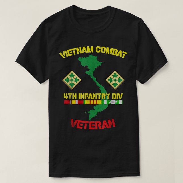 4:e infanteridivisionen - Vietnam - Bekämpning av  T Shirt (Design framsida)