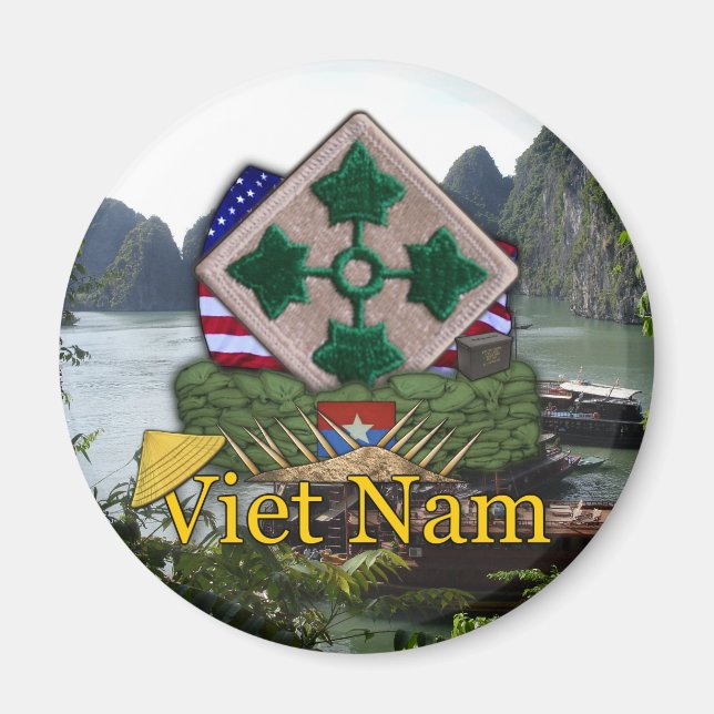 4:e infanteridivisionen Vietnam krig vets Magnet (Framsidan)