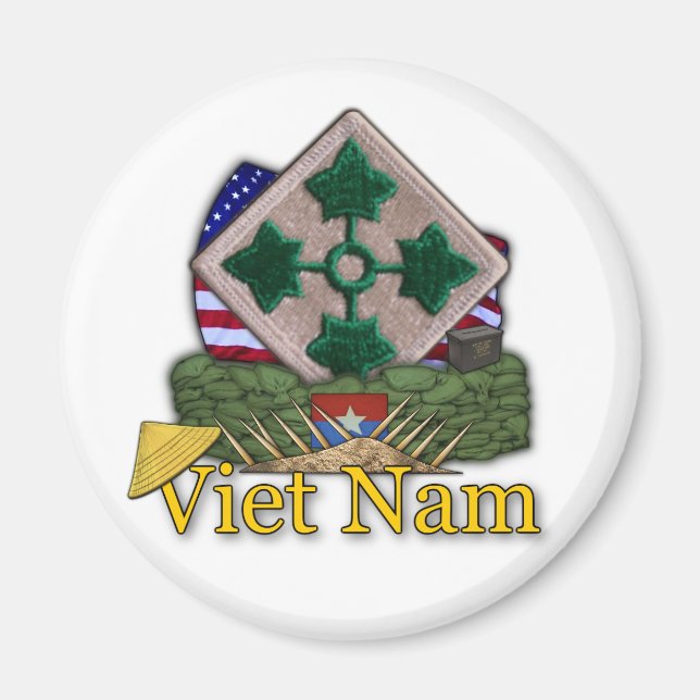 4:e infanteridivisionen Vietnam krig vets Magnet (Framsidan)