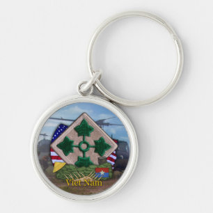 4:e infanteridivisionen vietnam veterans Keychain Rund Silverfärgad Nyckelring
