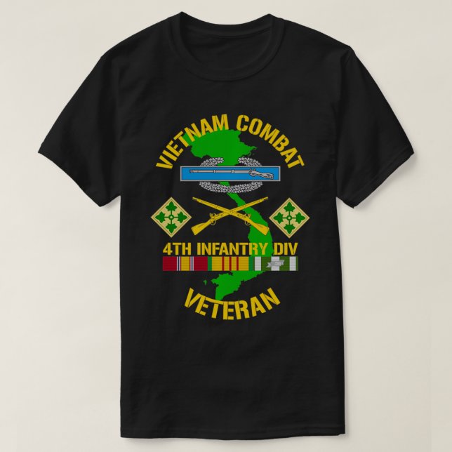 4:e Infantry-divisionen Vietnam-kampen mot veteran T Shirt (Design framsida)