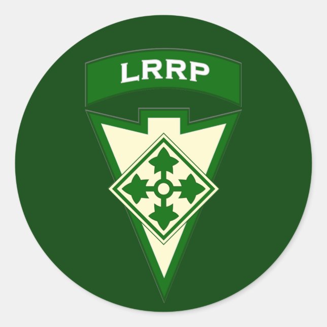 4:e Infantry LRP Recondo- plåsterdek UA Runt Klistermärke (Framsida)
