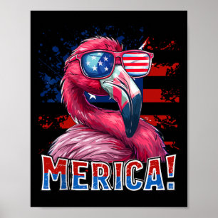 4:e juli 2010 Merica Flamingo American Flagga Kids Poster