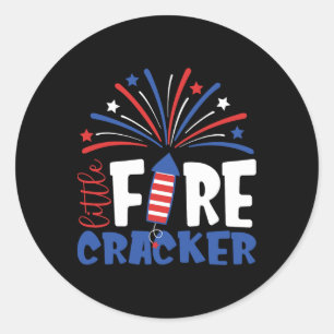4:e juli 2011: Lilla Firecracker Småbarn Outfit Pa Runt Klistermärke