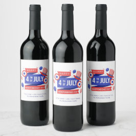 4:e juli 250-årsjubileum Familj Vinflaska Etikett