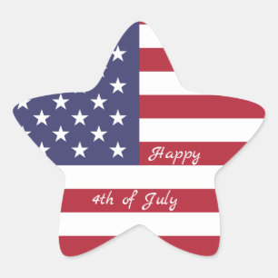 4:e juli American USA flagga Heart Flagga Firework Stjärnformat Klistermärke