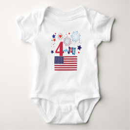 4:e juli American USA flagga Heart Flagga Firework T Shirt