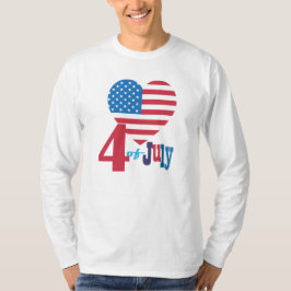 4:e juli American USA flagga Heart Flagga Firework T Shirt