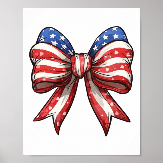 4:e juli Amerika Coquette Bow Independence day Poster (Framsidan)