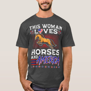 4:e juli Amerika Equestrian Horse Riding Patrio T Shirt