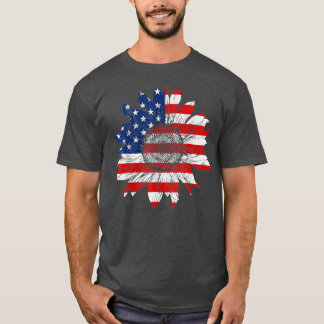 4:e juli Amerika Solros USA Patriotic America T Shirt