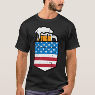 4:e juli amerikansk flagg ficka rolig patriot t shirt