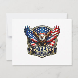 4:e juli amerikansk flagga örn vintage 250 år 177 inbjudningar