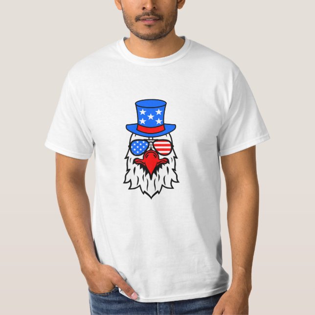 4:e juli Amerikansk örn flagga - Independence day T Shirt (Framsida)