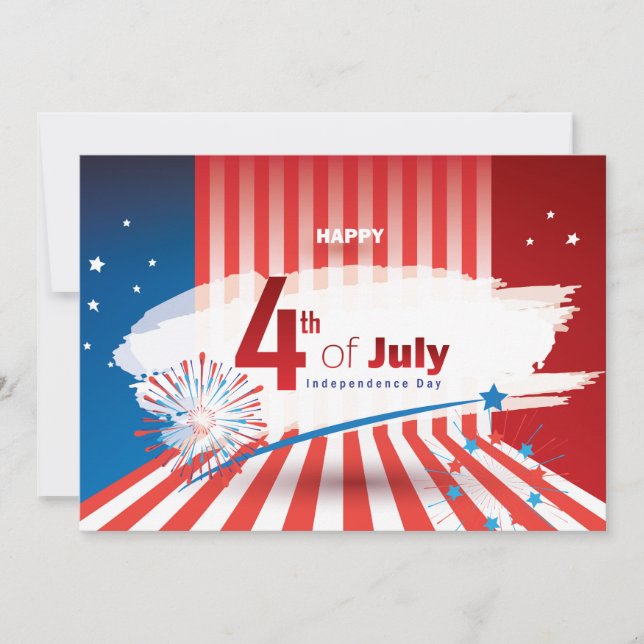 4:e juli Amerikanska Anpassningsbarna Fireworks Pa Kort (Framsida)