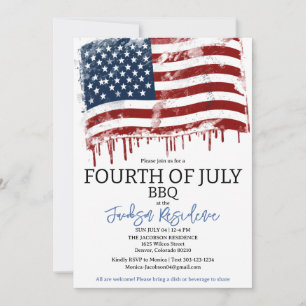 4:e juli Amerikanska BBQ Party Inbjudningar