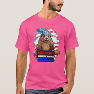 4:e juli Amerikanska Beaver Byggande en patriotisk T Shirt
