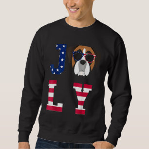 4:e juli Amerikanska Flagga Boxer Hund Lång Ärmad Tröja