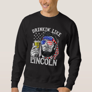 4:e juli Amerikanska flagga Drinkin like Ben Drink Lång Ärmad Tröja
