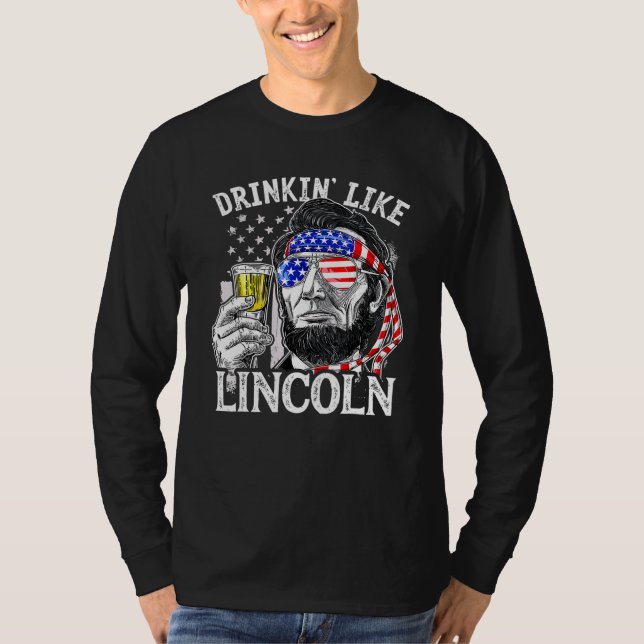 4:e juli Amerikanska flagga Drinkin like Ben Drink T Shirt (Framsida)