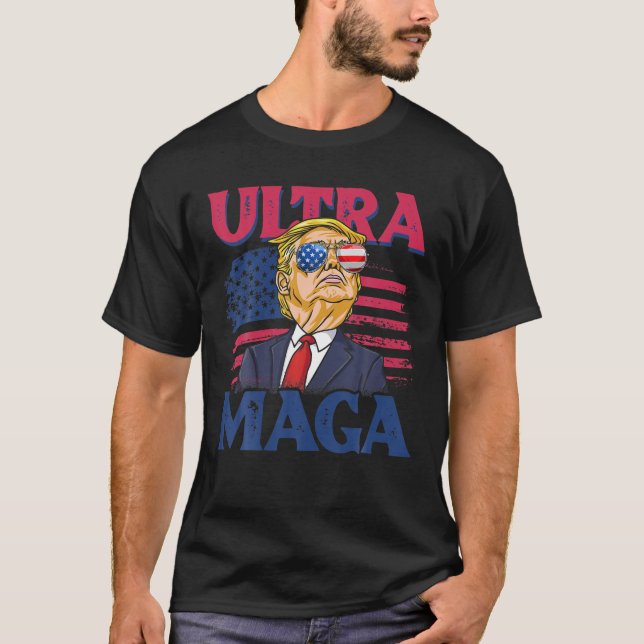 4:e juli amerikanska Flagga, Underbara Ultra Maga  T Shirt (Framsida)