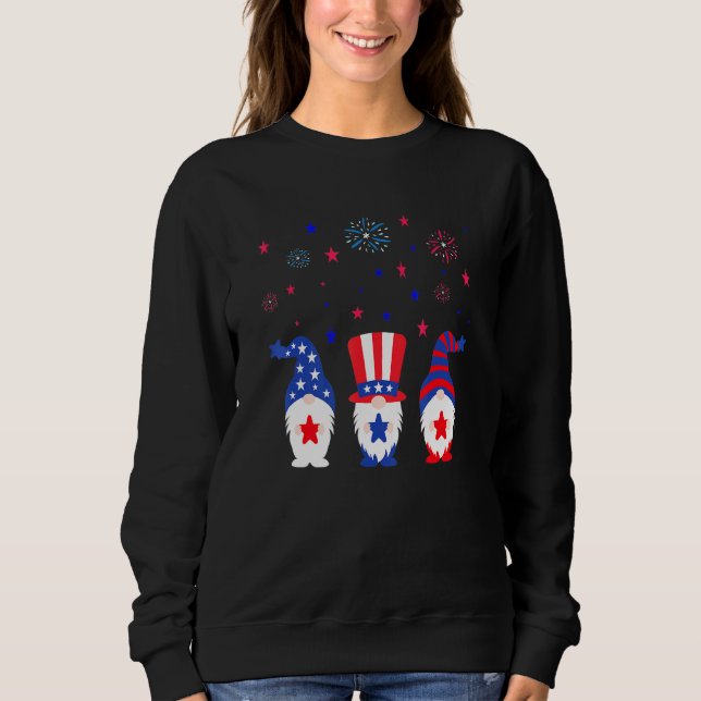 4:e juli Amerikanska Gnomes American Flagga Firewo T Shirt (Framsida)